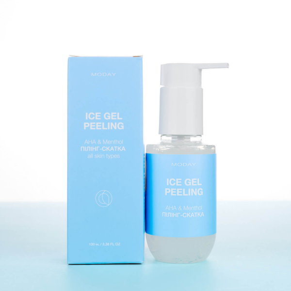 Відлущуюча пілінг-скатка для обличчя MODAY Ice gel peeling на основі AHA кислот та ментолу 100 мл