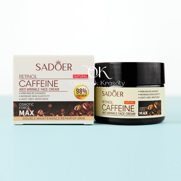 Антивіковий крем для обличчя Sadoer Retinol Caffeine з ретинолом та кофеїном проти перших вікових змін 50 мл