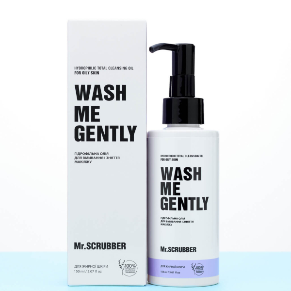 Гідрофільна олія Mr.SCRUBBER для вмивання та зняття макіяжу WASH ME GENTLY для жирної і проблемної шкіри Mr.SCRUBBER, 150мл